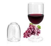 HENGBIRD Copas de vino de plástico para camping, copas de vino plegables creativas, copas de champán, de plástico, 200 ml, puede contener vino para viajes, camping, picnic al aire libre