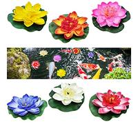 HENGBIRD Flores Flotantes, Artificial Nenúfar Flotante, ecoración de Estanque Flotante, Planta de Lirio de Agua, Plantas Flotantes Artificiales Flores Espuma de Lotus Flor para Estanque Piscinas