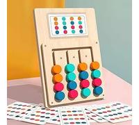 HENGBIRD Juego de clasificación de colores, rompecabezas de madera a partir de 3 años Montessori, juguete de color, juego de asignación, colores de madera, puzzle deslizante con 12 tarjetas de doble