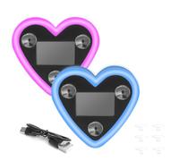 HENGBIRD Lampada Auto Solare LED Cuore 2pz - Lámpara Neón Solar para Auto - Decoración Romántica para Parejas - Recarga USB - Ideal para San Valentín, Navidad y Fiestas - Rosa y Azul