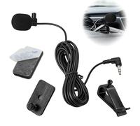 HENGBIRD Micrófono de coche con cable de 3 m, jack de 3,5 mm, micrófono externo para Sony JVC Kenwood Jensen Alpine Radio de coche, navegación, reproductor estéreo portátil, con abrazadera en U y