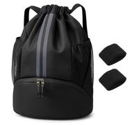 HENGBIRD mochila deporte mochila gimnasio con compartimento para zapatos, bolsa de deporte impermeable con gran volumen seco, separación húmeda, mochila cuerdas, banda de sudor