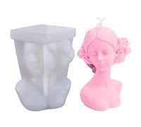 HENGBIRD Molde de silicona para velas, rosa con ojos vendados, belleza, molde de silicona, moldes de silicona, molde para velas, fabricación de velas para hacer velas perfumadas (B)