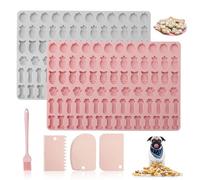 HENGBIRD Moldes de silicona de 2 piezas, molde de silicona reutilizable con rasqueta de repostería y pincel de cocina, para hacer galletas para perros, dulces