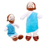HENGBIRD Muñeco Jesús, 32 cm Juguetes Jesús Sonrientes Muñeco Peluche Jesú Clásico Salvador Muñecos Cristianos Religiosos Regalo para Suministros Fiesta Hogar Pascua Puede Pararse o Sentarse