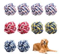 HENGBIRD Pelota de cuerda para perros, 10 unidades, algodón trenzado, bolas duraderas para perros para limpiar los dientes, juguete para masticar para cachorros durante el juego