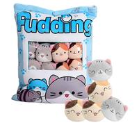 HENGBIRD Pudín Cojín, Gato Pudín Gatos Cojín Lindo Kawaii Plushie Lindo Plushie Lindo Plushies Squishmallo Cute Cosas Cute Cosas Squishy Mellow Kawaii Peluche Felpa Kawaii Almohada (Gato)