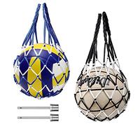 HENGBIRD Red Portátil para Pelotas 2 Redes para Balones de Fútbol, Baloncesto, 1 Bola - Asas de Agarre de Alto Grosor