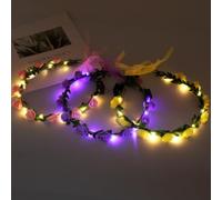 HENGBIRD Set de 3 Diademas de Flores LED - diadema flores niña y mujer con 3 modos de luz, diademas luminosas ajustables para bodas, fiestas, cosplay, festival, regalo o despedida de soltera
