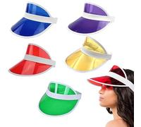 HENGBIRD Visera Unisex 5 Piezas en Colores Neón, Transparente para Golf, Tenis, Fiestas de Poker y Batear Bola