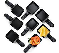HengBO 8 Mini-sartenes de Raclette Grill, Acero Inoxidable y Recubrimiento Antiadherente, 8 PCS