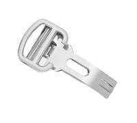 hengfento2 Hebilla de cierre de reloj de repuesto para Cartier Roadster Calibre Tank Santos, correa de despliegue de acero inoxidable de 18 mm (plata)