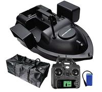 HENGGE RC Barco De Cebo, Control Remoto Barco De Pesca, De Posicionamiento GPS De Control 500 De Cebo Vivo Remoto con Luz De Noche LED,Negro,GPS 12000MAH