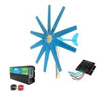 HENGJINGTR 12v, Kit de generador de turbina eólica de Eje Vertical de 12000W 12V 24V 48V con 10 aspas y Controlador de 40A para turbinas eólicas para el hogar o Camping