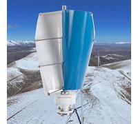 HENGJINGTR 24V,Aerogenerador de Emergencia para Exteriores, silencioso, de 3000 W, con Controlador, 2 aspas, Espiral Azul, Kit de generador de energía Solar eólica para Uso marítimo (12 V-48 V)