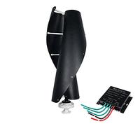 HENGJINGTR 24v, Generador de Turbina Eólica de Eje Vertical de 10000W con 2 Aspas, Kit de Molino de Viento Exterior con Controlador para Hogar, Granjas y Barcos