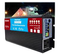 HENGJINGTR 3000W Pure Sine Wave Inverter 24V DC A 110V 220V AC W/LCD Display 1Ac Salidas para Cabina De Camión RV Off Grid Energía Solar Convertidor De Inversor,24V TO 220V(50Hz)