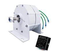 HENGJINGTR 48v,Generador de imán Permanente sin Engranajes de 12000W 3 Fases, alternador de CA de Baja Velocidad de 220V 12V 24V 48V con Controlador, diseño Ultra-silencioso para el (con Base)