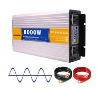 HENGJINGTR 8000W Puro Sinus Wave Inverter 12V-72V DC A 110V 220V AC Convertidor De Potencia con Pantalla Led, Inverter De Potencia Portátil Fuera De La Red para El Hogar, RV,24V to 110V