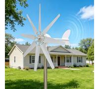 HENGJINGTR Generador de turbina eólica de 19000W de bajo Ruido, pequeña, 8 aspas, 12/24/48V, Kit con Controlador híbrido eólico-Solar para Uso doméstico, hogar, RV, Granja,48V