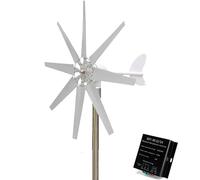 HENGJINGTR Generador Eólico de Arranque de 10000W 12V-220V 2M/S de Velocidad del Viento, Eólica Vertical Portátil, con Controlador de Carga para Granjas, Carreteras, Zonas Montañosas,12v