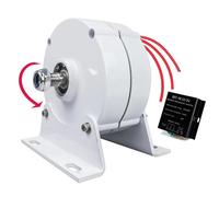 HENGJINGTR Generador sin Engranajes de imán Permanente de Baja RPM, 12000W 12V 24V 48V 220V, generador de CA de Baja Velocidad con Controlador, para Uso en turbina eólica o turbina hidráulica,12v