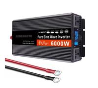 HENGJINGTR Inversor De Potencia De Onda Sinusoidal Pura De 6000 Vatios, Convertidor De Voltaje De 12 V-72 V CC A 230 V CA con Pantalla LCD Y 2 Salidas De CA. Inversor,12v to 230v