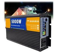 HENGJINGTR Inverter De Potencia, con 1 Toma De Corriente Alterna Y Pantalla LCD 5000W Pure Sinus Wave Inverter 12V-72V DC A 110V / 220V AC Convertidor para RVs, Campers, Casa,48v to 220v 60hz