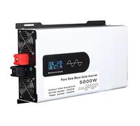 HENGJINGTR Inverter de Potencia de Onda sinusoidal Pura de 5000W con Pantalla LCD 2 Salidas de CA DC 12V 24V 48V 60V 72V a AC 110V 220V Convertidor de Potencia para camión,24v to 110v