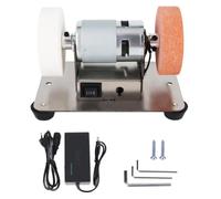 HENGJINGTR Molina de molienda Doble de 120W, máquina de Pulido de molienda eléctrica de Velocidad Ajustable de 7 velocidades 110V-220V Apto para pulir Varios Metales y Piedras Preciosas