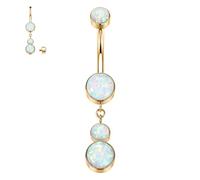 hengkaixuan Anillos de ombligo colgantes 14G Anillo de ombligo G23 Titanio Piercing de ombligo Joyería Colgante Anillos de ombligo Barras de ombligo 10mm Barra de ombligo Barra de ombligo curva larga