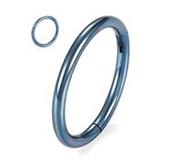 hengkaixuan Piercing de aro de acero quirúrgico 316L para nariz, con bisagras, para cartílago, hélice, labio, tragus, caracola, piercing para el lóbulo del tabique, para mujer, Acero inoxidable, No es