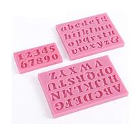 HengKe 2 juegos de 3 moldes de silicona, letras mayúsculas, letras minúsculas y números, moldes para magdalenas, moldes de jabón hechos a mano, moldes de chocolate, galletas, cubitos de hielo, moldes