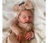 Hengluck Muñeca Reborn Bebés Niñas 20 pulgadas 50 cm Dulces Muñecas de Bebé Realistas Ojos Cerrados Cuerpo de Algodón Suave Parece Un Bebé Real