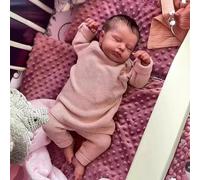 Hengluck Muñeca Reborn para niña, 20 pulgadas, hecha a mano, lavable a máquina, cuerpo de vinilo suave con anatómicamente correcto, muñecas de bebé reborn parece un bebé real Cierra los ojos