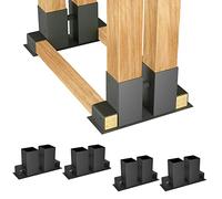 HENGMEI Apilamiento de Madera para Leña de Chimenea, Soporte para Leña, Ayuda para Apilar, para Exterior e Interior (Juego de 4)