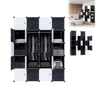 HENGMEI Armario de almacenamiento de plástico PP con puerta, resistente al agua y al polvo para dormitorio, baño (20 cajas)