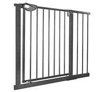 HENGMEI Auto Close - Rejilla de seguridad para puertas de niños o animales, sin taladrar, apertura bidireccional 180° (105-115 cm, negro)