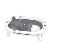 HENGMEI Bañera de bebé plegable con cojín de asiento asiento de bañera portátil para baño de bebé, antracita