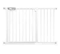 HENGMEI Barrera de Seguridad de Niños para Puertas extensible de metal 105-115cm Auto Close, Sin Taladrar, Blanco