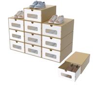 HENGMEI Caja de almacenamiento para cajones, juego de 20 cajas con ventana y cajón, caja de zapatos, caja de cartón de papel de estraza para zapatos, caja de juguetes, 345 x 235 x 135 mm