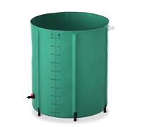 HENGMEI Depósito de agua de lluvia plegable de 200 litros, para jardín, 50 galones, colector de agua de lluvia con válvula de drenaje, color verde