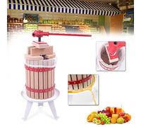 HENGMEI Exprimidor manual de frutas de 6 l, de roble, con mango y paño de presión