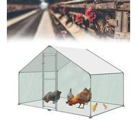 HENGMEI Gallinero de 3 x 2 x 2 m, cercado al aire libre, jaula para animales pequeños, de acero galvanizado, con techo de polietileno, exterior con cerradura, gallinero