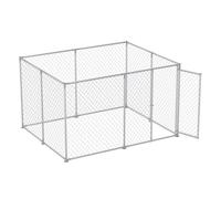 HENGMEI Perrera para perros con toldo para exteriores, caseta para perros, jaula para perros con candado (hexagonal, 280 x 250 x 165 cm con techo)