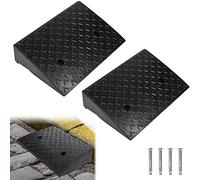 HENGMEI Rampa para bordillos, 2 piezas, rampa de goma, portátil, para silla de ruedas, para coche, moto, silla de ruedas, andador, negro
