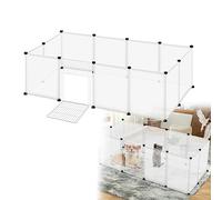 HENGMEI Recinto Exterior de Rejilla, Recinto para Conejos, Jaula para Conejillos de Indias, Jaula para Animales Pequeños, Recinto para Cachorros, Recinto para Conejos, 145x75x48cm(con Puerta)