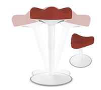 HENGMEI Taburete ergonómico de oficina, taburete de pie, reclinable 360°, taburete de escritorio con efecto oscilante (47 - 65 cm, altura regulable, triángulos, naranja)