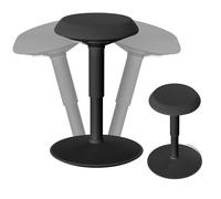 HENGMEI Taburete ergonómico de oficina, taburete de pie, reclinable 360°, taburete de escritorio con efecto oscilante (43-61 cm de altura, redondo, negro)