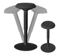 HENGMEI Taburete ergonómico de oficina, taburete de pie, reclinable 360°, taburete de escritorio con efecto oscilante (54-79 cm, altura regulable, redondo, negro)